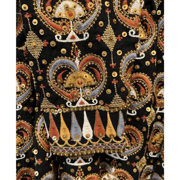 ULLA JOHNSON Alisha Embellished Linen And Cotton-blend Blouse Size 4 - Picture 8 of 12